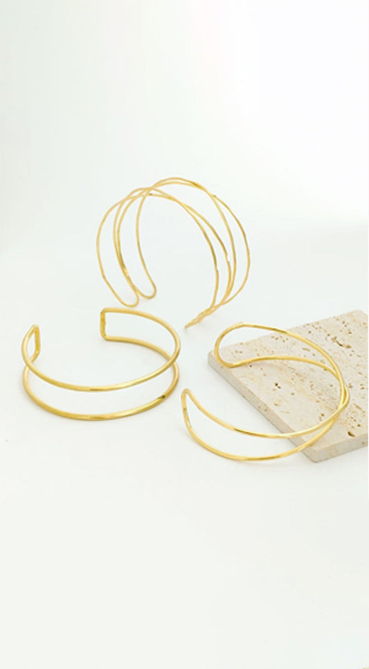 Mina Boho Wrap Arm Cuff Bracelet- Gold