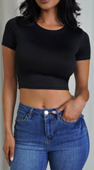 Livia Black Crop Top