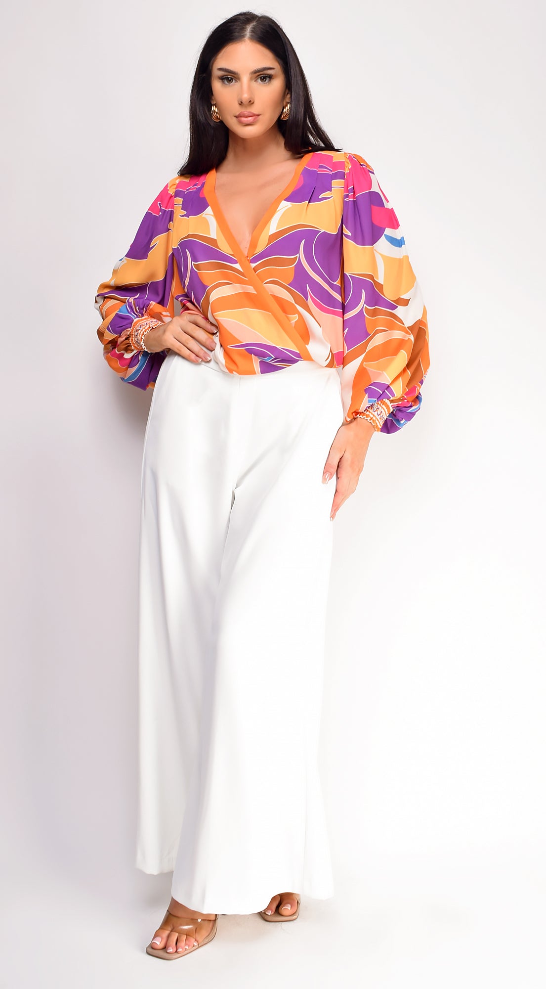 Leona Elasticized Wide Leg Pants - Ivory