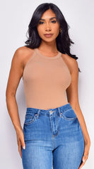 Maria Ribbed Top - Brown