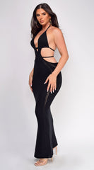 Espanola Crochet Maxi Dress - Black