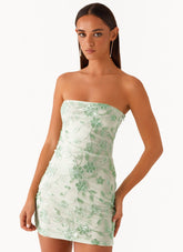 Moorey Beaded Mini Dress - Sage