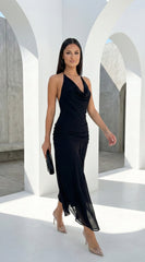 Lecce Halter Maxi Dress - Black