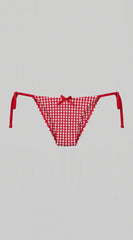 Marbella Gingham Tie Bikini Set - Red