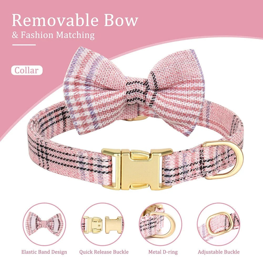 3pcs No Pull Vest Harness Set for Small Dogs and Cats, Adjustable Puppy Collar and Walking Leash Combo, Soft Twill Fabric Pet Harness Set XXS–S