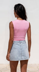 Maren Denim Skort - Light Blue Wash