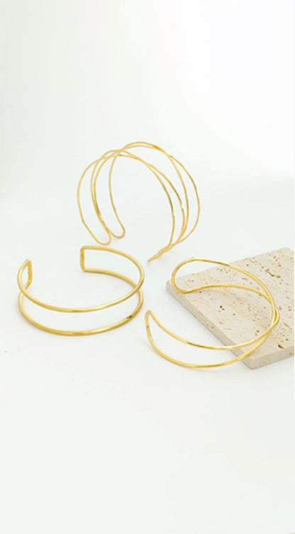 Mina Boho Wrap Arm Cuff Bracelet- Gold