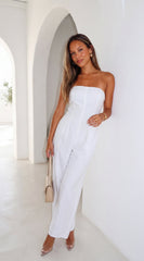 Elarya Tube Wide Leg Jumpsuit - White