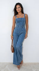 Evolet Denim Jumpsuit - Blue