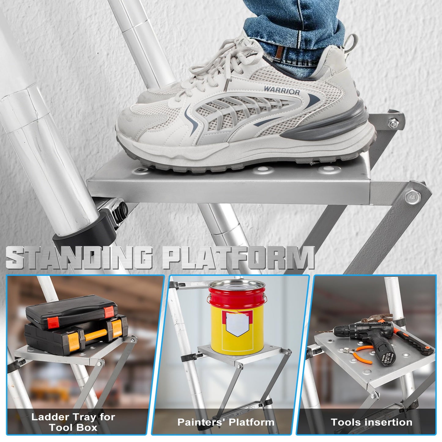 Ladder Work Platform with Tool Tray