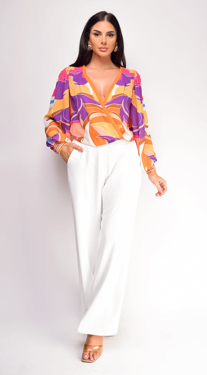 Leona Elasticized Wide Leg Pants - Ivory