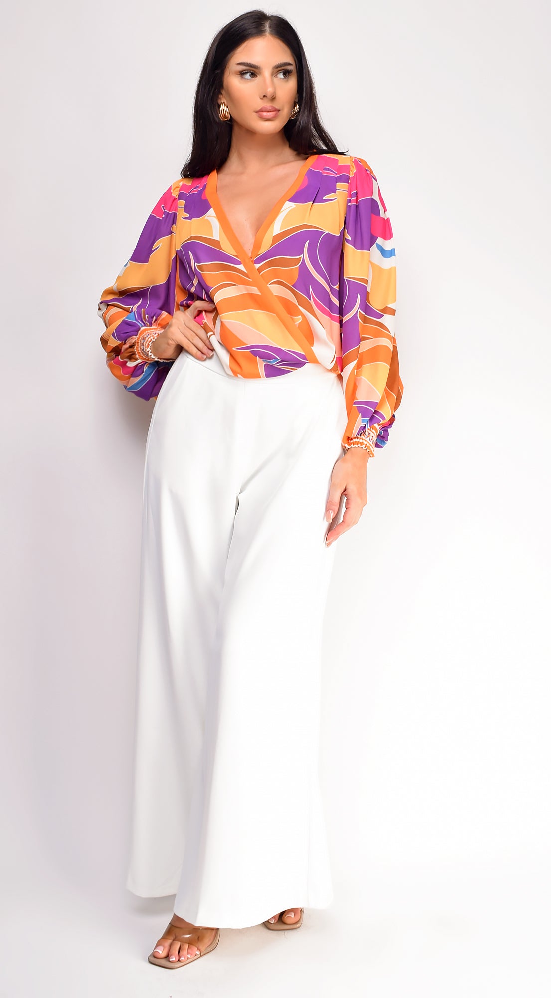 Leona Elasticized Wide Leg Pants - Ivory