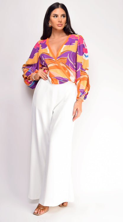 Leona Elasticized Wide Leg Pants - Ivory