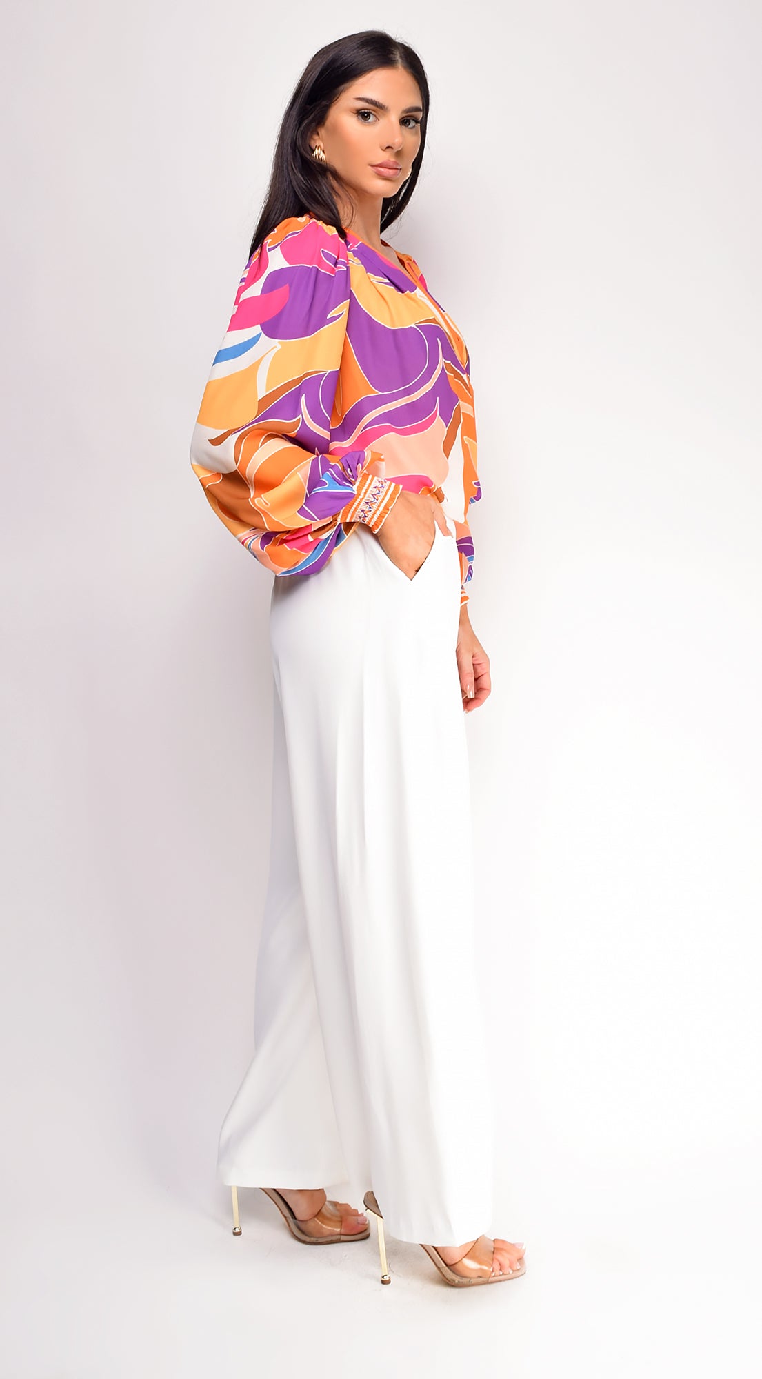 Leona Elasticized Wide Leg Pants - Ivory