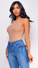 Maria Ribbed Top -  Brown