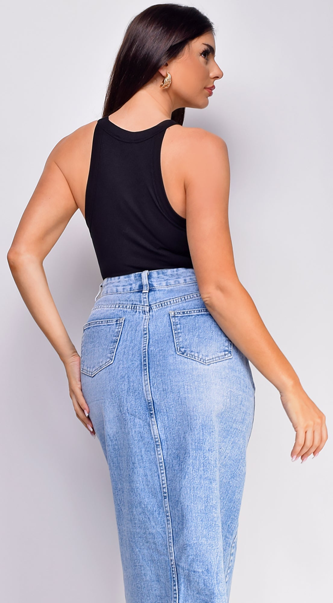 Maria Ribbed Top - Black