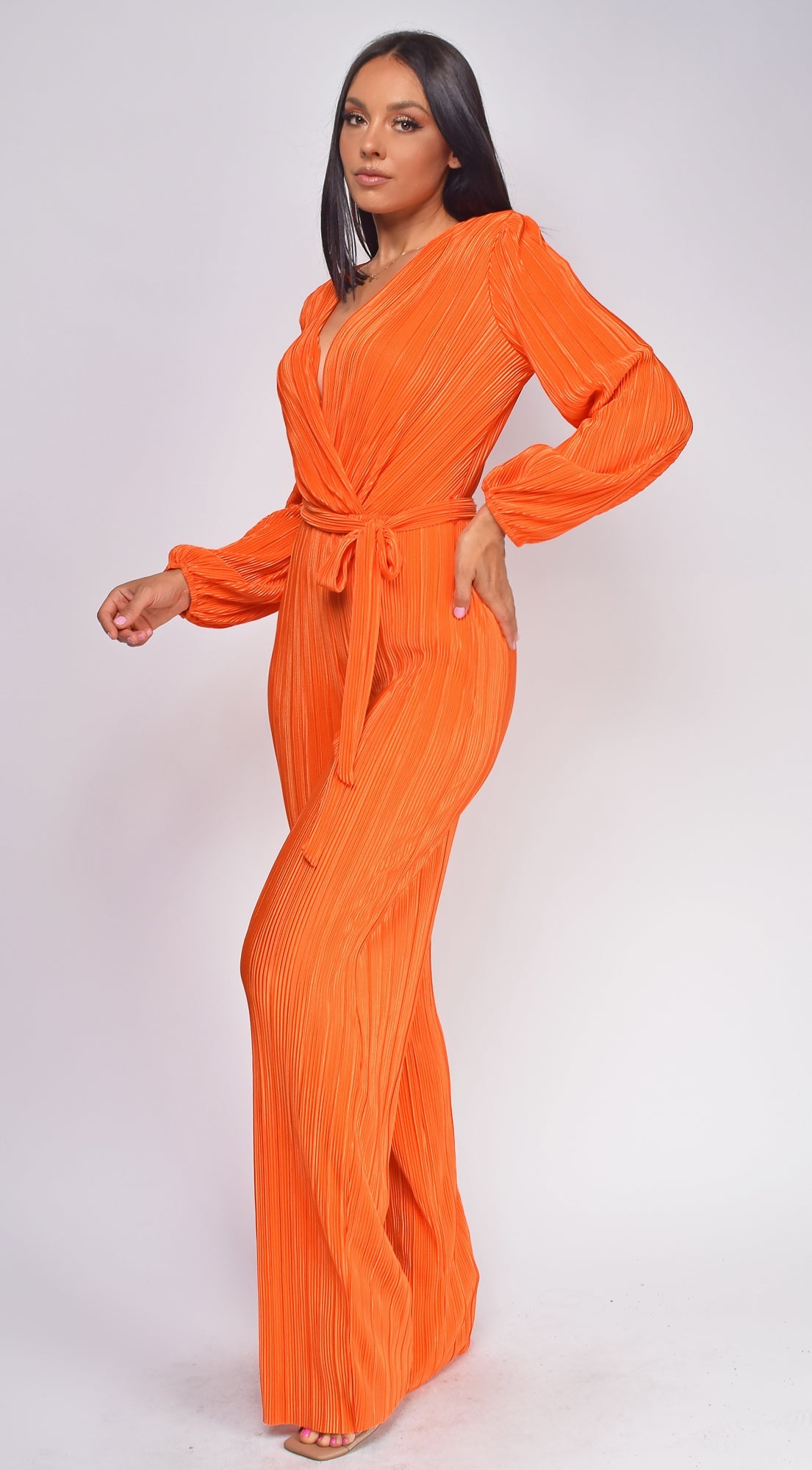 Juna Surplice Jumpsuit - Orange