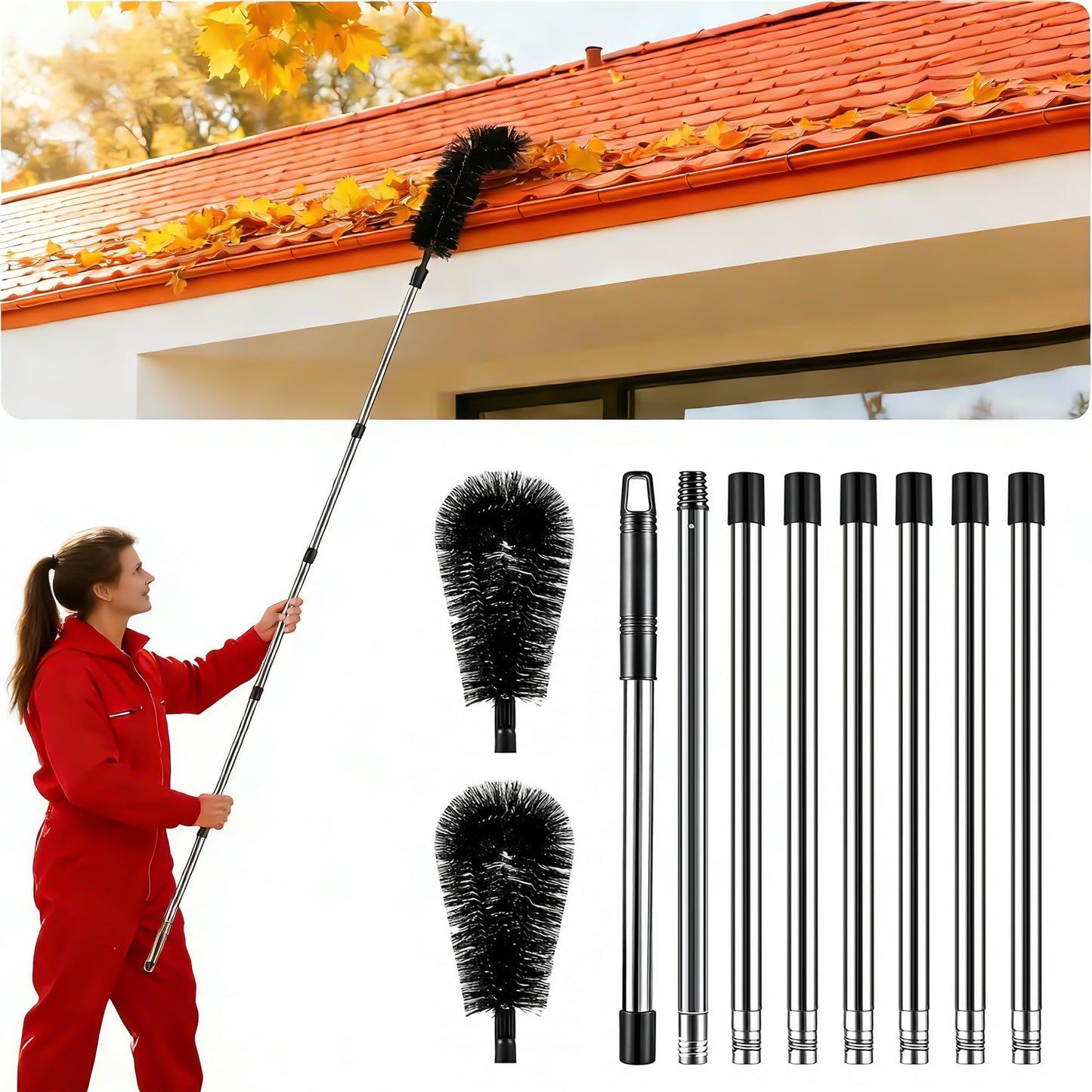 Gutter Cleaning Tool with Telescopic Pole