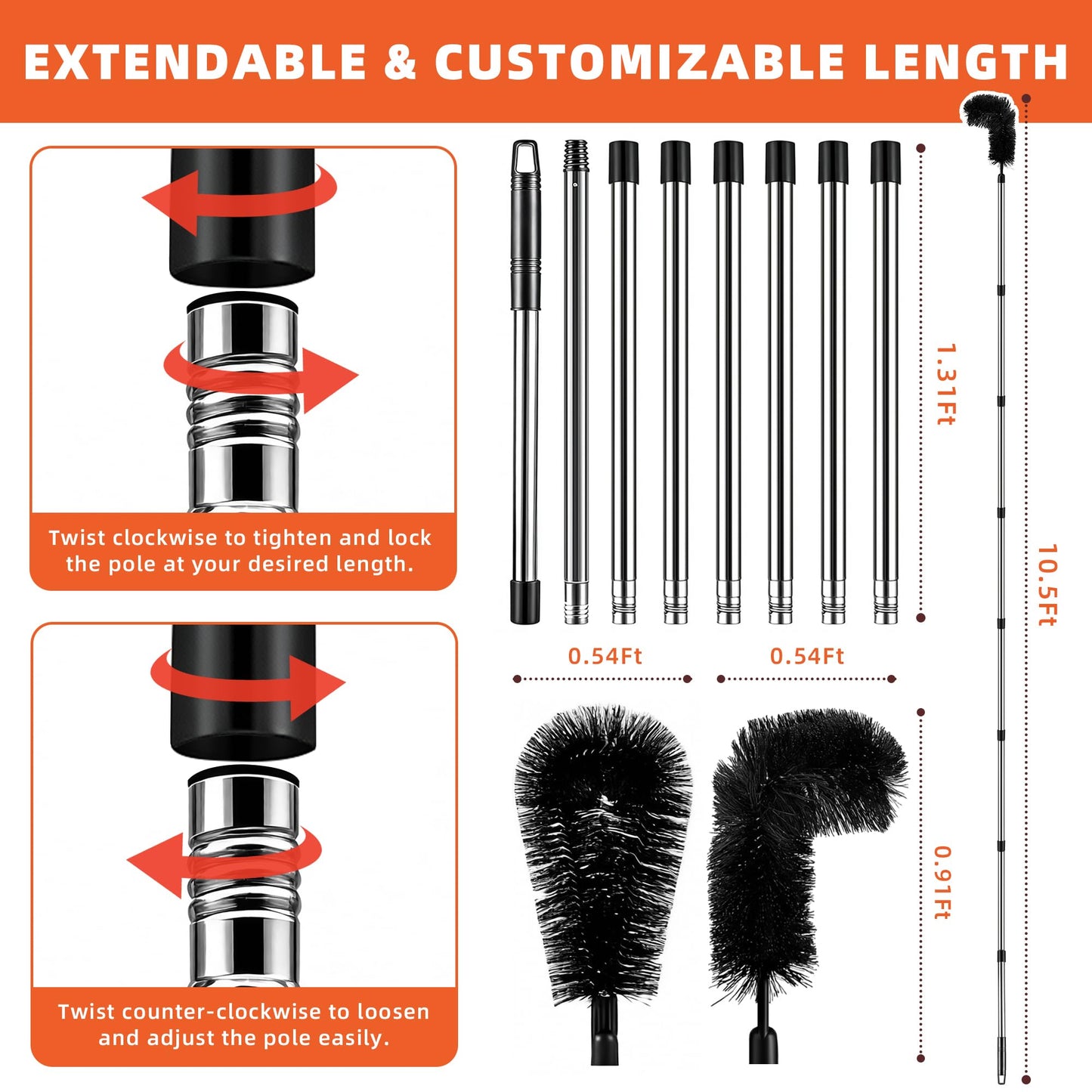 Gutter Cleaning Tool with Telescopic Pole