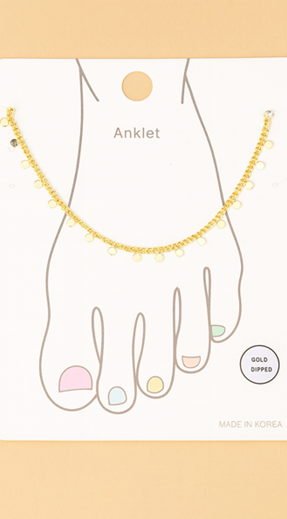 Fai White Gold Dipped Anklet - Gold