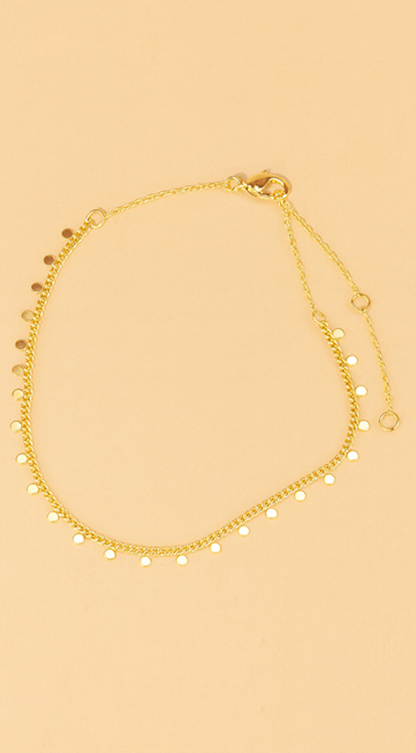 Fai White Gold Dipped Anklet - Gold