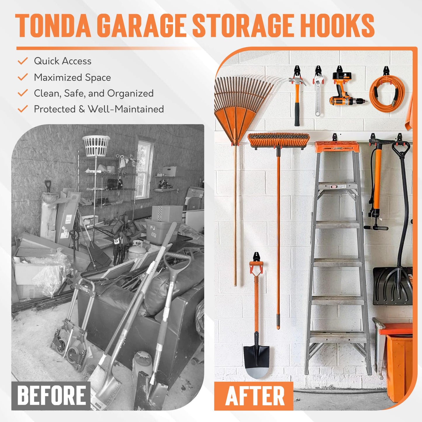Heavy Duty Garage Storage Hooks – 20 Pack Wall Organizer
