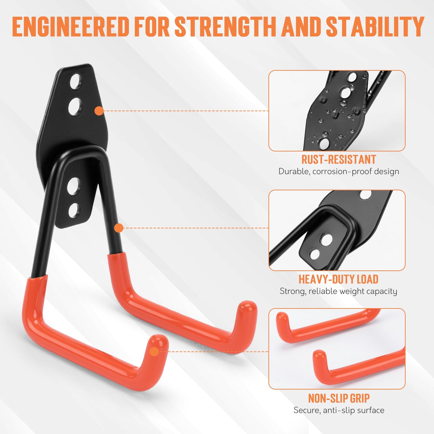 Heavy Duty Garage Storage Hooks – 20 Pack Wall Organizer
