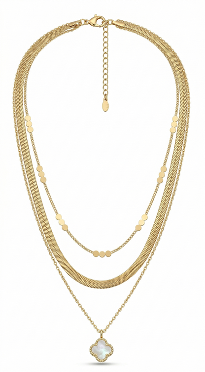 Eva Beaded Chain Choker Necklace - Gold