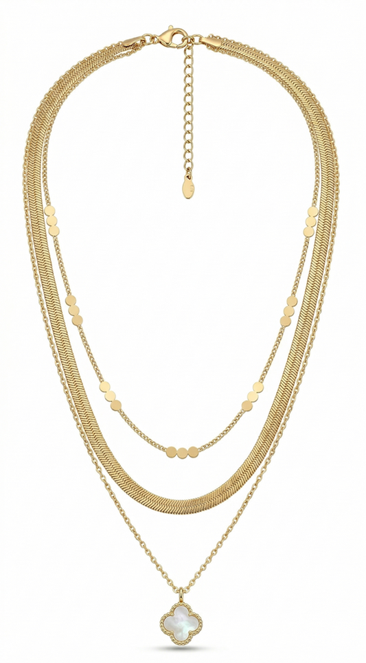 Eva Beaded Chain Choker Necklace - Gold